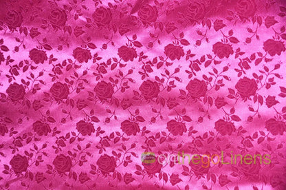 Floral Jacquard Satin Fabric by the Yard | Isabella Floral Jacquard | 60 Wide | Rose Jacquard Satin Fabric |