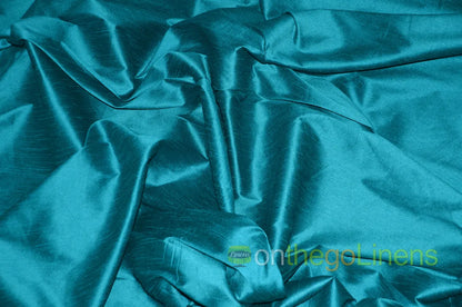 Faux Dupioni Silk Fabric | Imitation Dupioni Silk Fabric by the Yard | 54" Wide | 100% Polyester |
