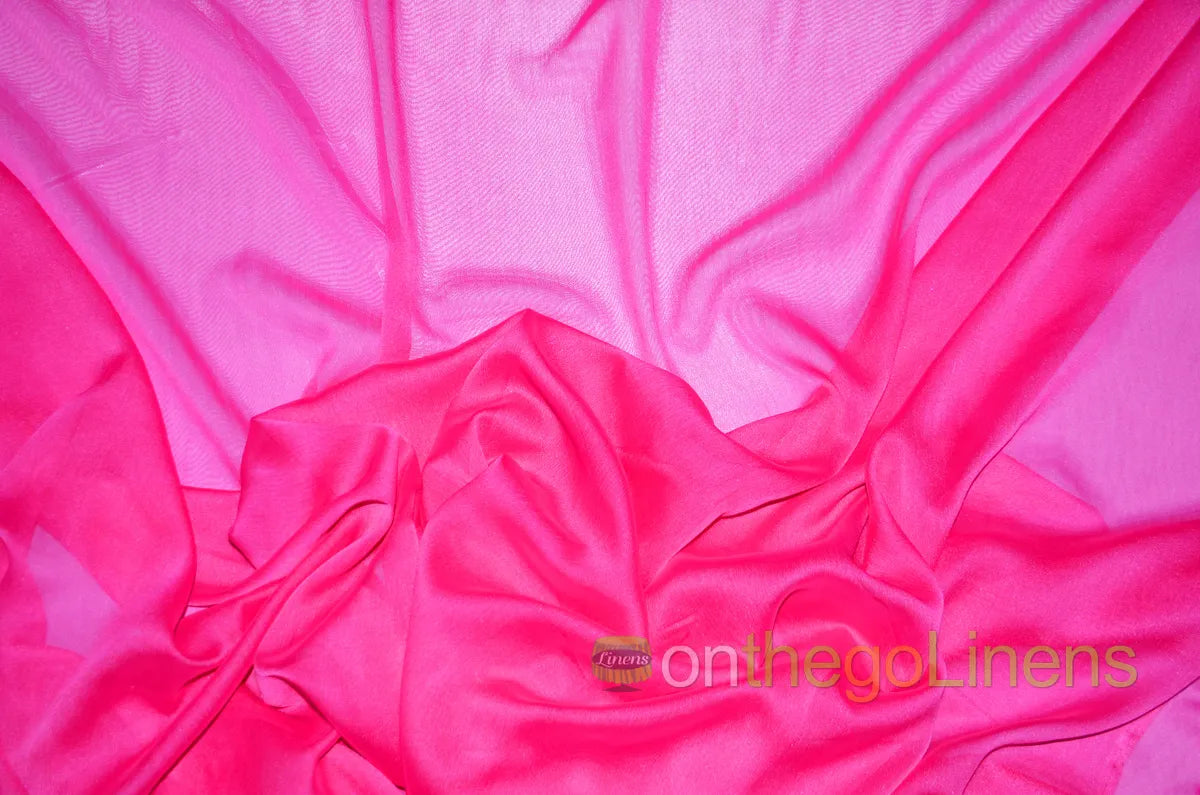 Neon Pink Two Tone Chiffon