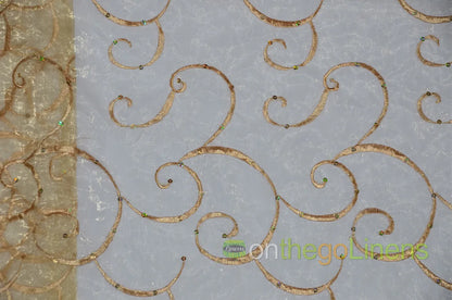 Ferial Organza Embroidery Fabric by the Yard | Sheer Organza Embroidery Fabric | 54" Wide |