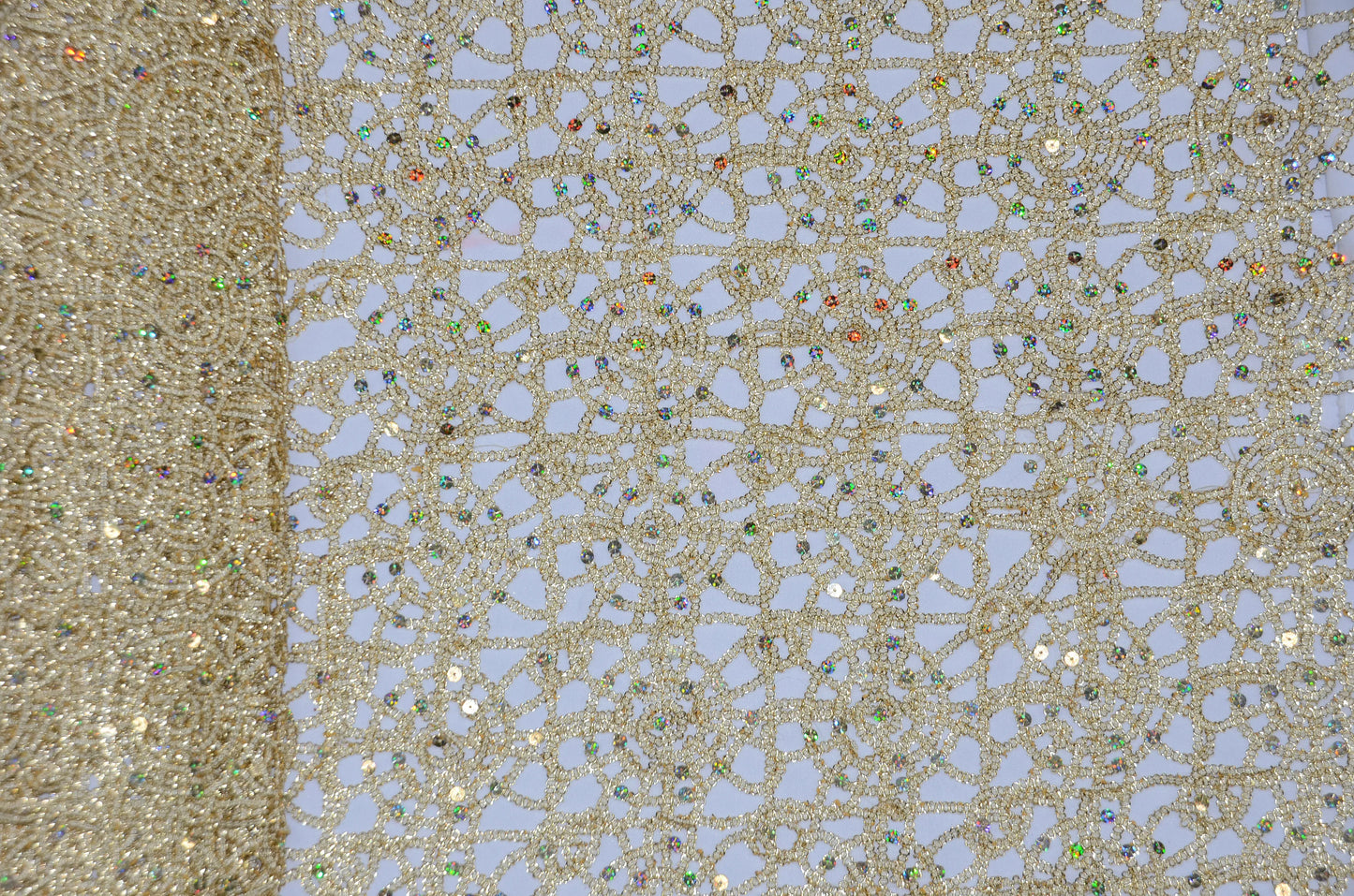 Chemical Lace Chain Embroidery Fabrics | Swirl Chain Lace Fabric by the Yard & Wholesale Bolt |