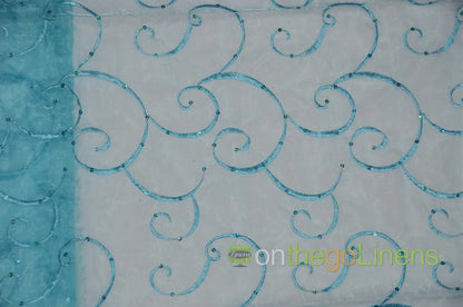 Organza Embroidery Aqua