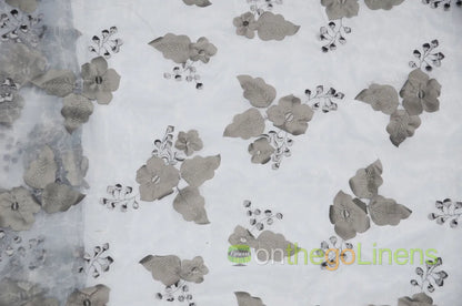 Silver Applique Organza