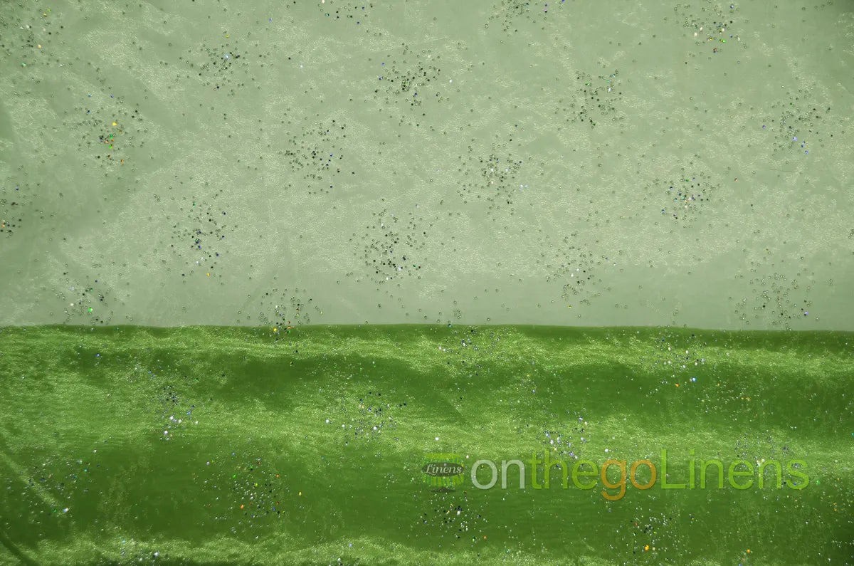Avocado Sparkle Organza