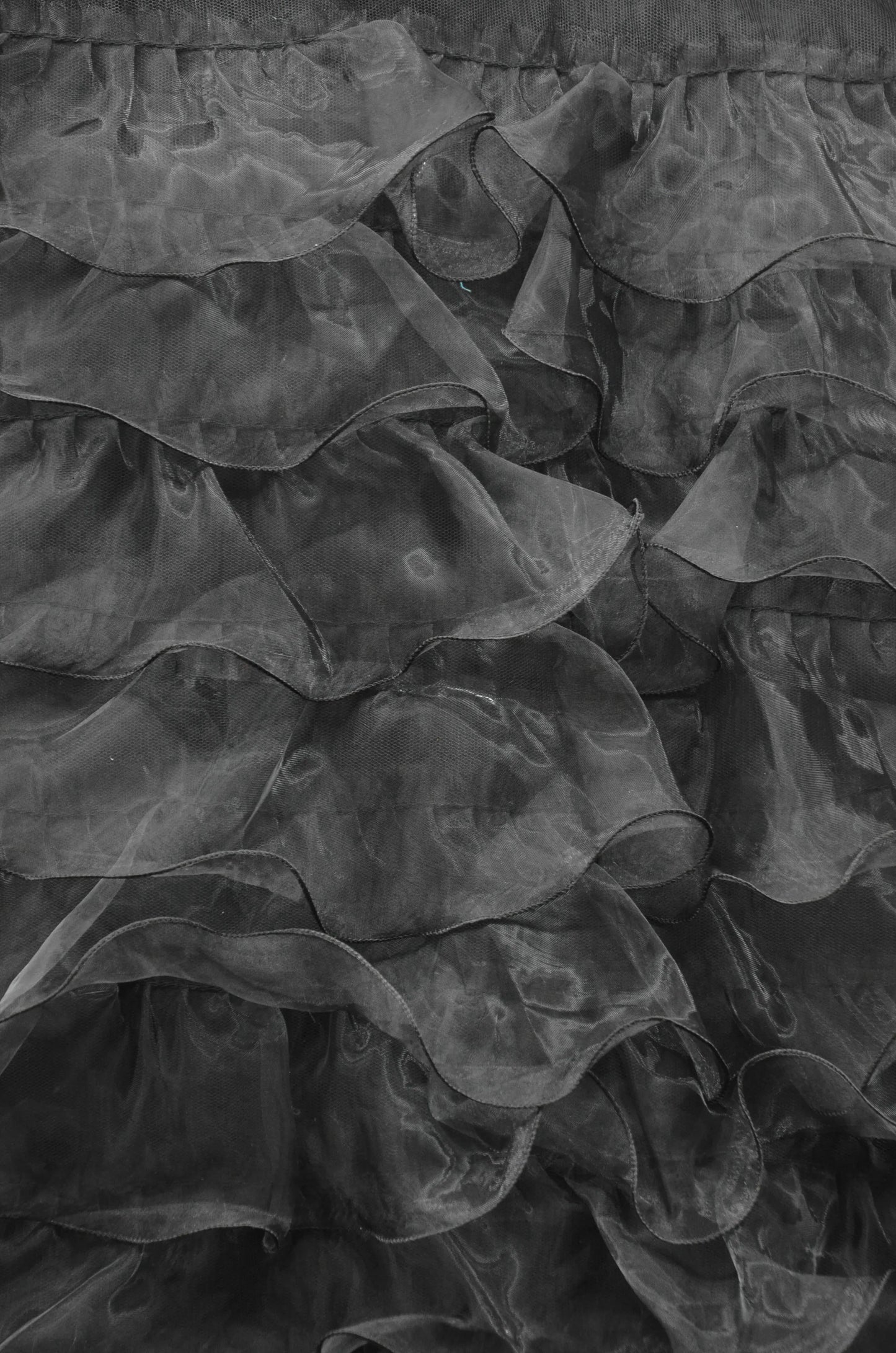 Layered Ruffle Mesh Fabric by the Yard | Organza Ruffled Mesh Fabric | 57" Wide |