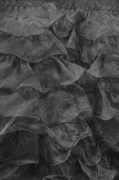 Layered Ruffle Mesh Fabric by the Yard | Organza Ruffled Mesh Fabric | 57" Wide |