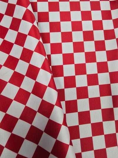 1" Checkers Lamour Satin |Available in Napkins and Chair Sashes | Two Colors Available |