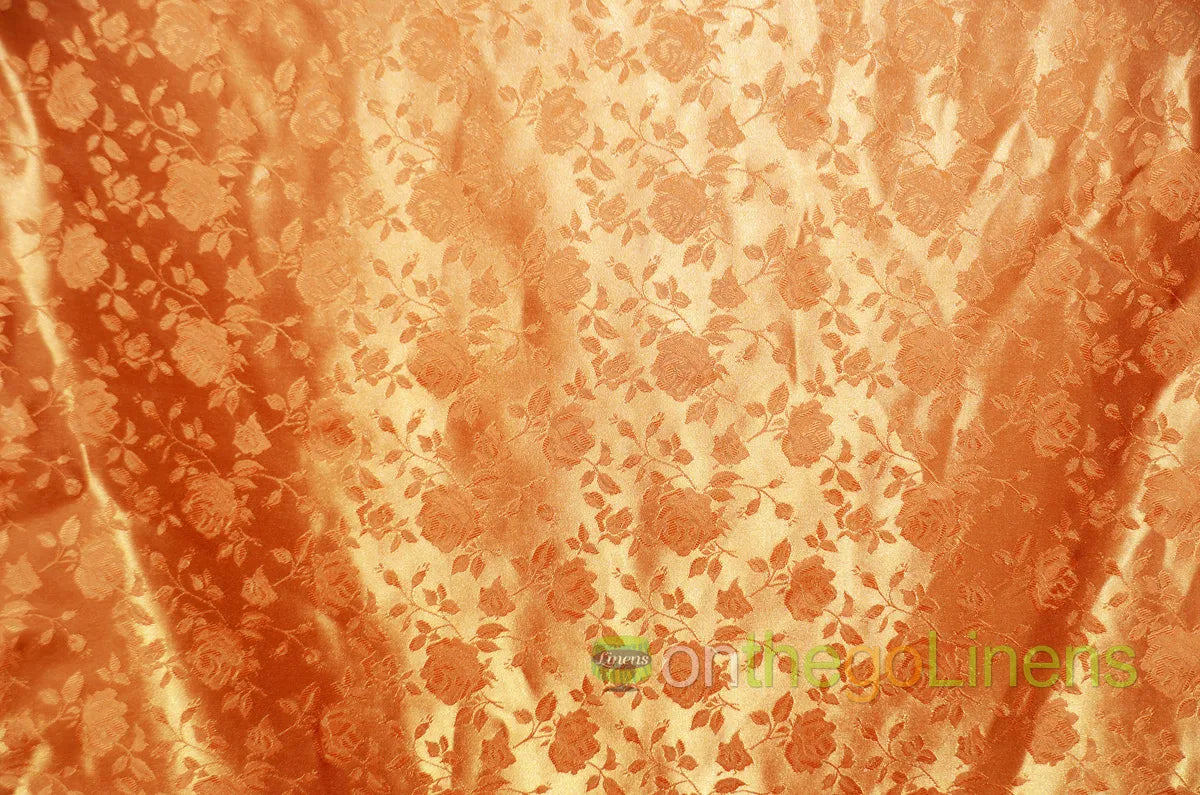 Floral Jacquard Satin Fabric by the Yard | Isabella Floral Jacquard | 60 Wide | Rose Jacquard Satin Fabric |