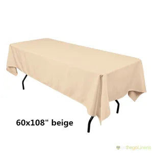 Beige Banquet Polyester Tablecloth