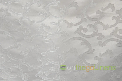 Scarlet Brocade Fabric by the Yard | Damask Brocade Fabric | 60 Wide | White Ivory Brown |