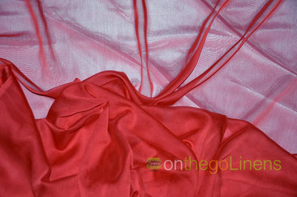 Dark Red Two Tone Chiffon