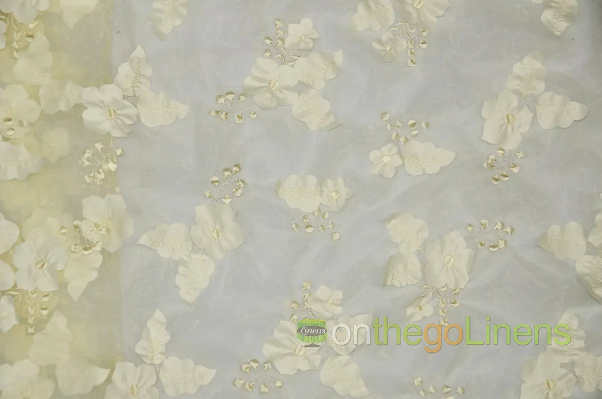 Ivory Applique Organza