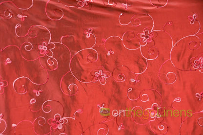 Aurora Taffeta Embroidery Fabrics | Flower Taffeta Embroidery with Sequins |