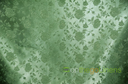 Floral Jacquard Satin Fabric by the Yard | Isabella Floral Jacquard | 60 Wide | Rose Jacquard Satin Fabric |
