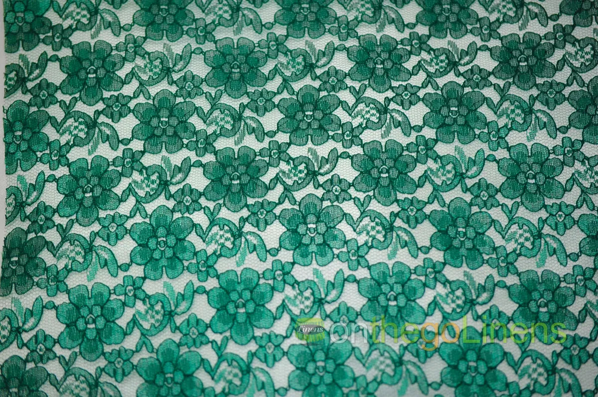 Hunter Green Raschel Lace