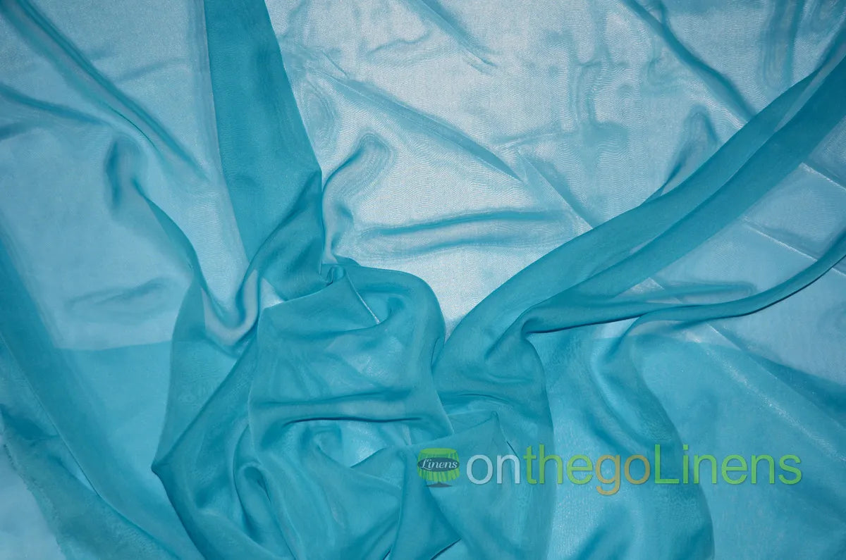 Chinese Aqua Two Tone Chiffon