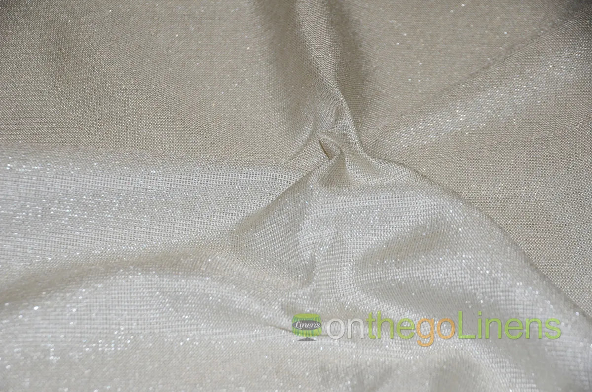 Metallic Vintage Linen Tablecloth | Metallic Burlap Table Linen | 100% Polyester |