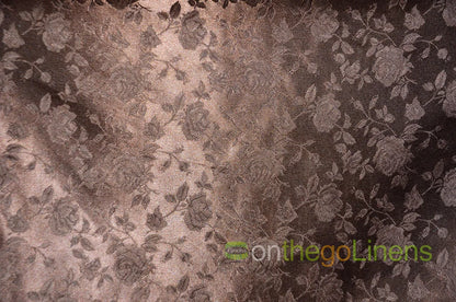 Floral Jacquard Satin Fabric by the Yard | Isabella Floral Jacquard | 60 Wide | Rose Jacquard Satin Fabric |