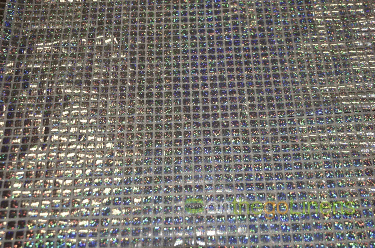 Hologram Quad Sequins Fabric by the Yard | Hologram Square Confetti Sequins Fabric | 45" Wide | Multiple Colors |