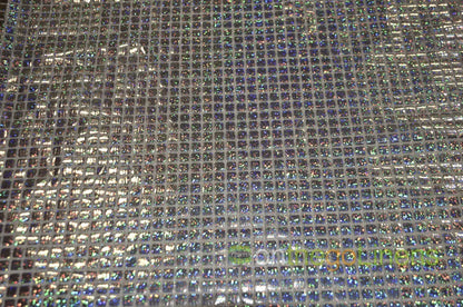 Hologram Quad Sequins Fabric by the Yard | Hologram Square Confetti Sequins Fabric | 45" Wide | Multiple Colors |
