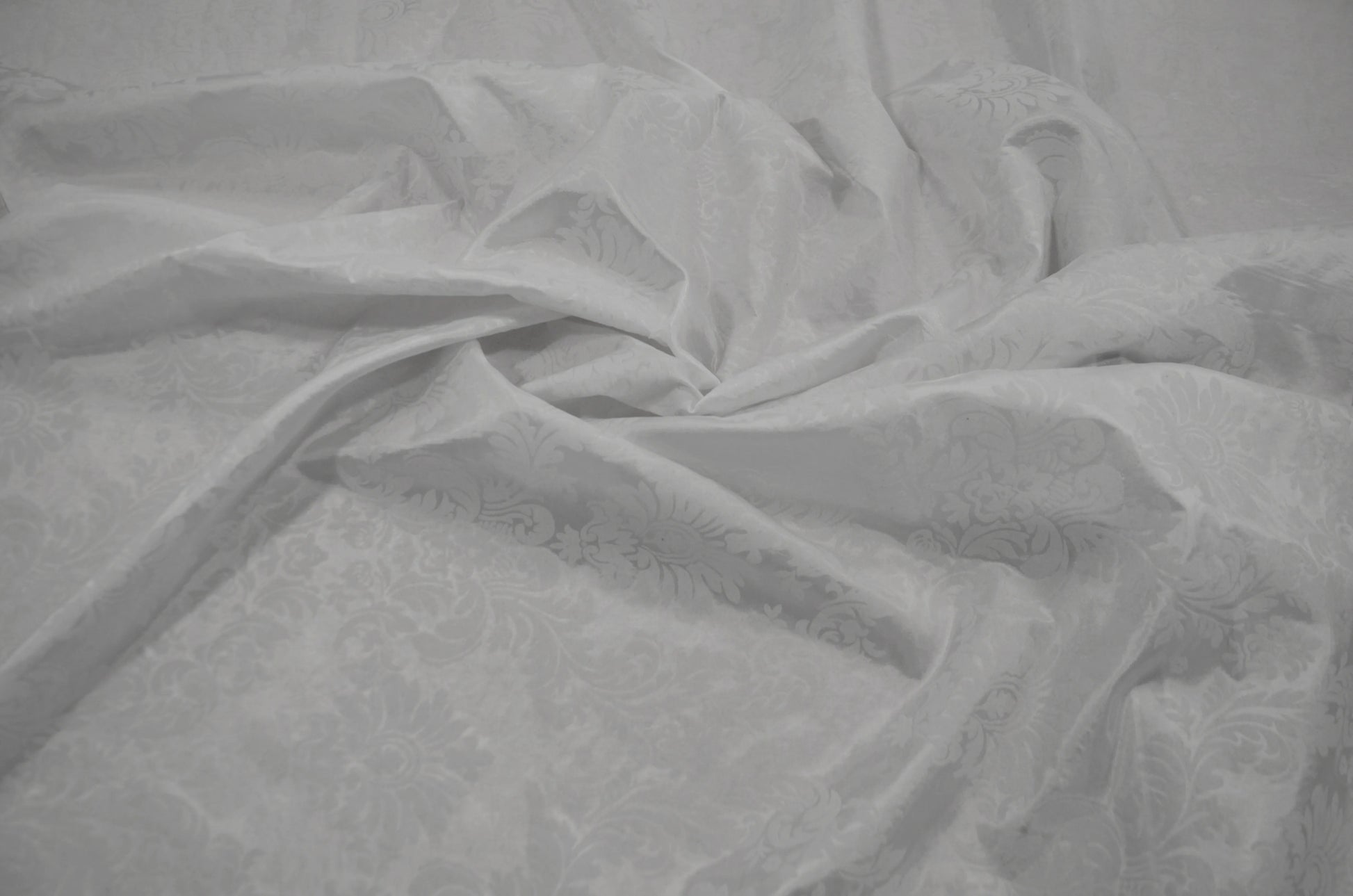 Damask Flocking White on White