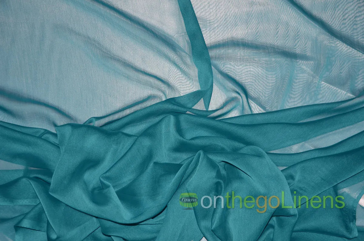 Teal Two Tone Chiffon