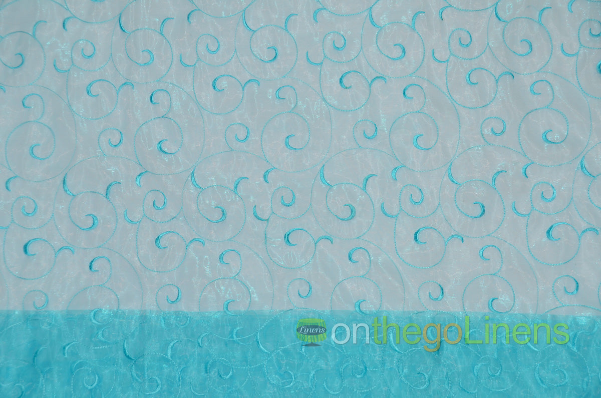 Swirl Organza Fabric by the Yard | Organza Embroidery Fabric | Multiple Colors |