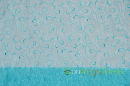 Swirl Organza Fabric by the Yard | Organza Embroidery Fabric | Multiple Colors |