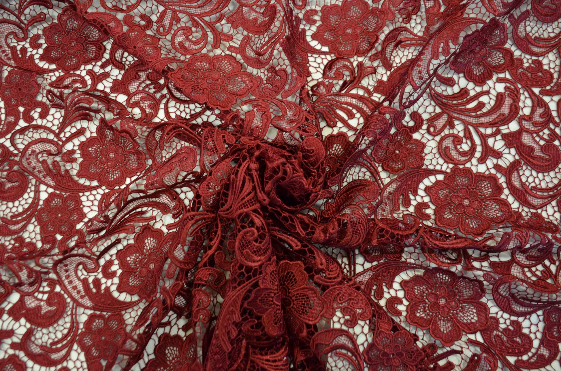 Burgundy Guipure Lace