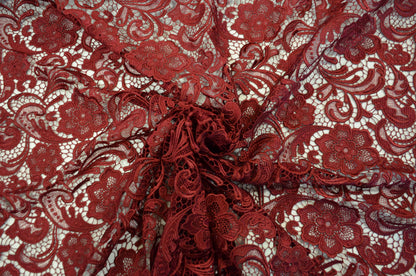 Burgundy Guipure Lace