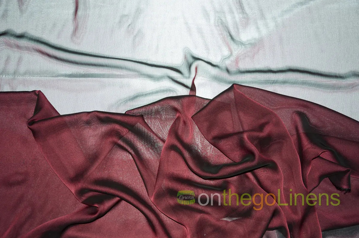Burgundy Two Tone Chiffon