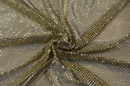 Black Gold Confetti Dot Sequins