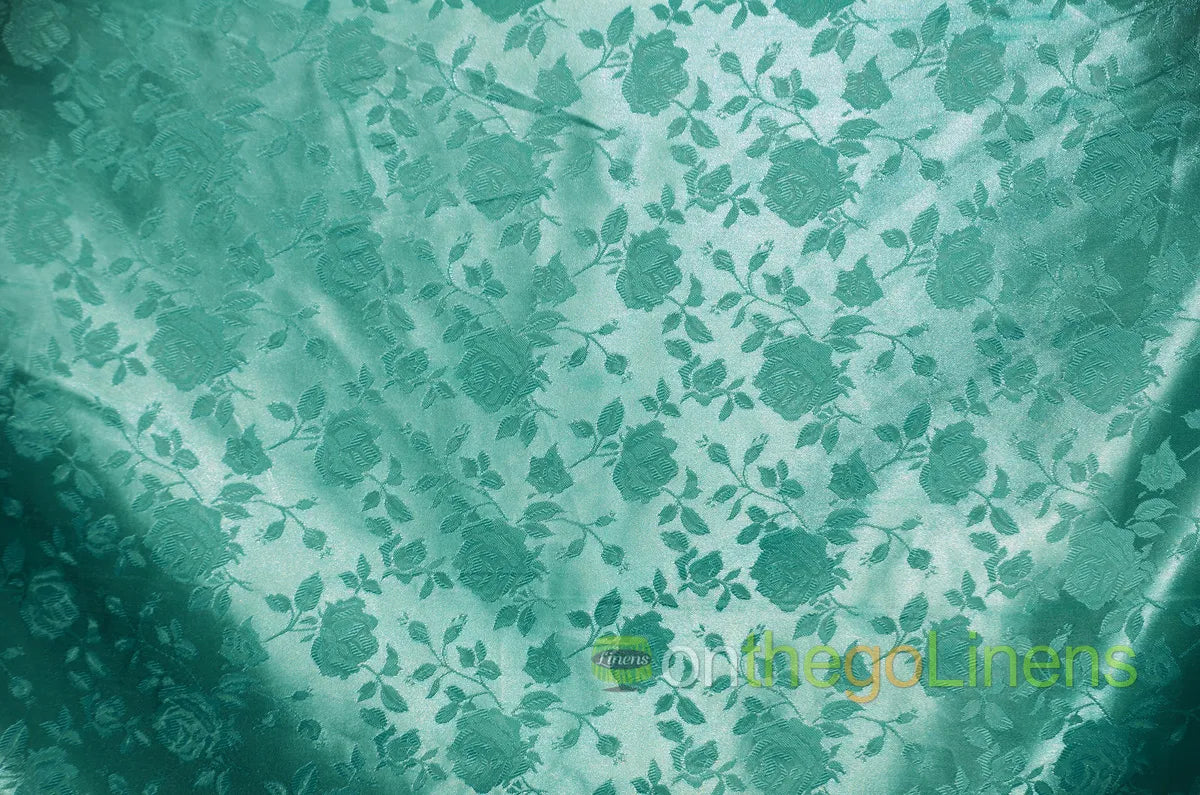 Floral Jacquard Satin Fabric by the Yard | Isabella Floral Jacquard | 60 Wide | Rose Jacquard Satin Fabric |