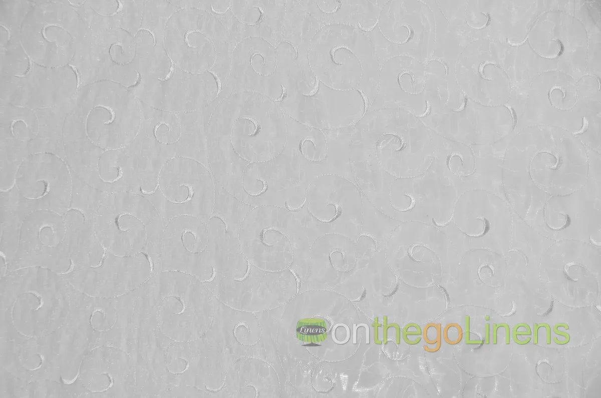 White Swirl Organza