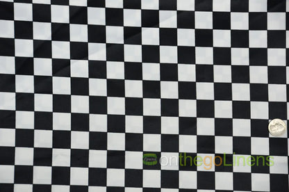 1" Checkers Lamour Satin |Available in Napkins and Chair Sashes | Two Colors Available |