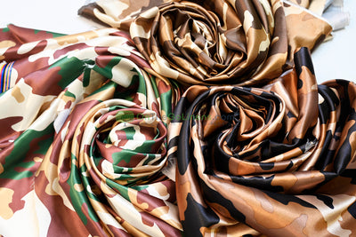 Army Camouflage Charmeuse Satin  Napkins and Chair Sashes | Camouflage Napkins | Camouflage Chair Sash |