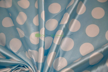 Polka Dot Charmeuse Satin Print Fabric by the Yard | 60" Wide | Large Dots |