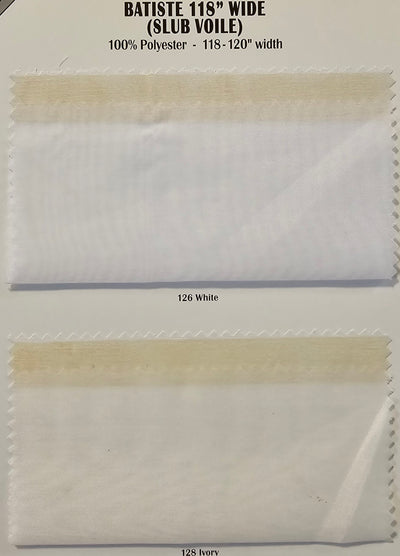 IFR Batiste Fabric | Inherently Fire Retardant Slub Voile Fabric | 118" Wide | 100% Polyester |