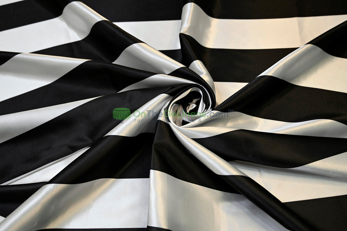 3" Stripe Charmeuse Satin Print Fabrics