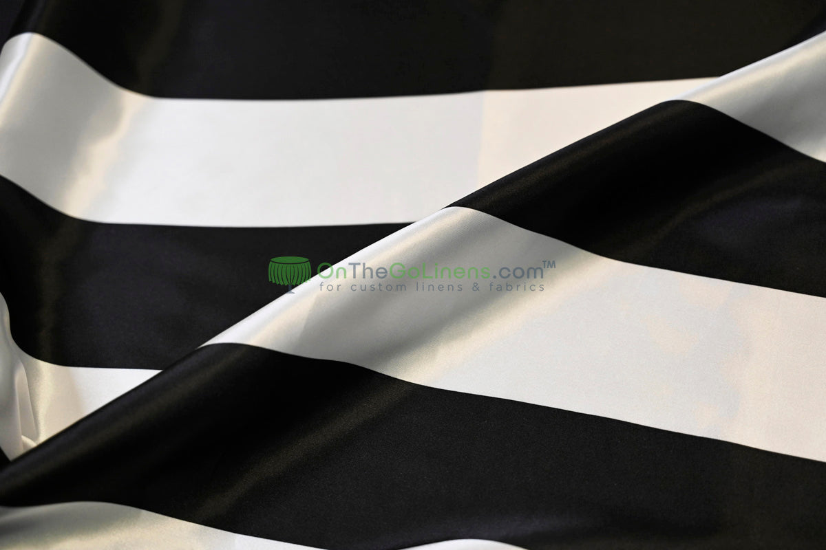 3" Stripe Charmeuse Satin Print Fabrics