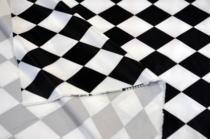 Harlequin Lamour Satin Table Linen | White Black Harlequin Satin Tablecloth |