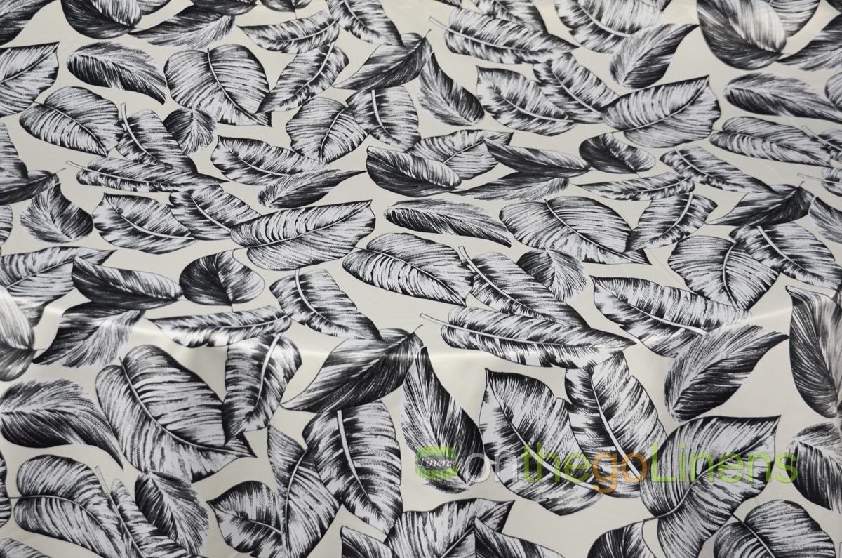 Bohemian Paradise Event Drapery Panels | 3 Colors | Satin Print | Tropical Banana Leaf |