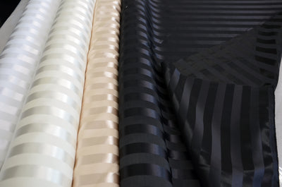Bridal Satin 1" Tuxedo Stripe Fabric Sold by the Yard and Bolt | 60" Wide | Multiple Colors |
