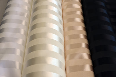 Bridal Satin 1" Tuxedo Stripe Fabric Sold by the Yard and Bolt | 60" Wide | Multiple Colors |