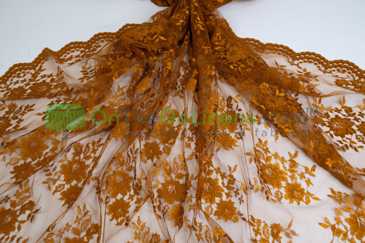 Chantilly Lace Fabric by the Yard Lightweight Sheer Floral Bridal & Evening Wear