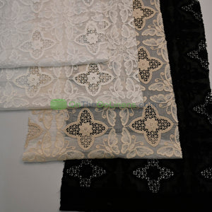 Butterfly Embroidery Cotton Fabric