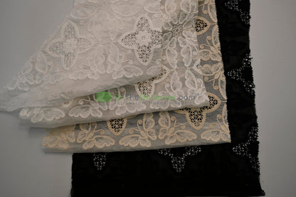 Butterfly Embroidery Cotton Fabric