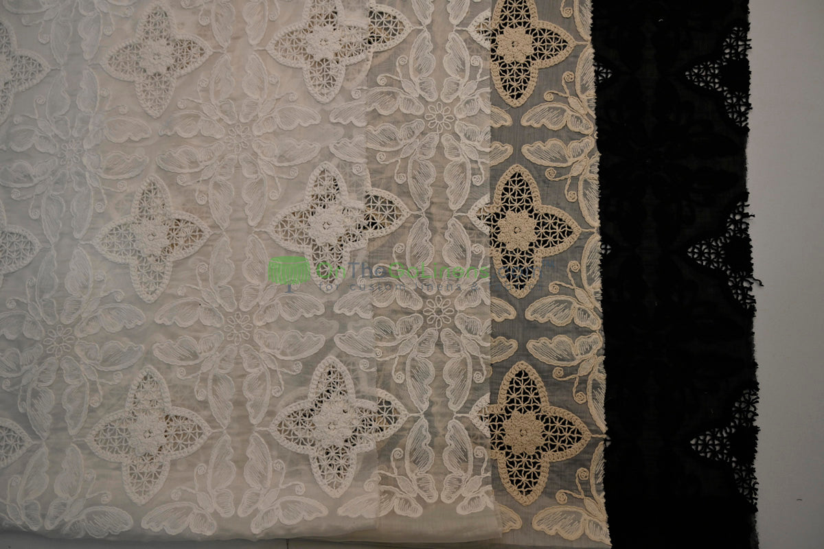 Butterfly Embroidery Cotton Fabric