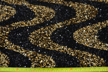 Wave Sequins Stretch Velvet Fabric by the Yard | Wave Sequins Velvet Fabric | 60" wide | Multiple Colors |