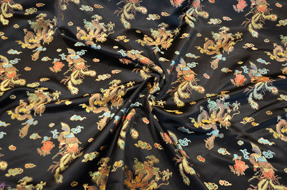 45" Chinese Brocade Dragon Fabric by the Yard | Chinese Dragon Fabric | Multiple Colors